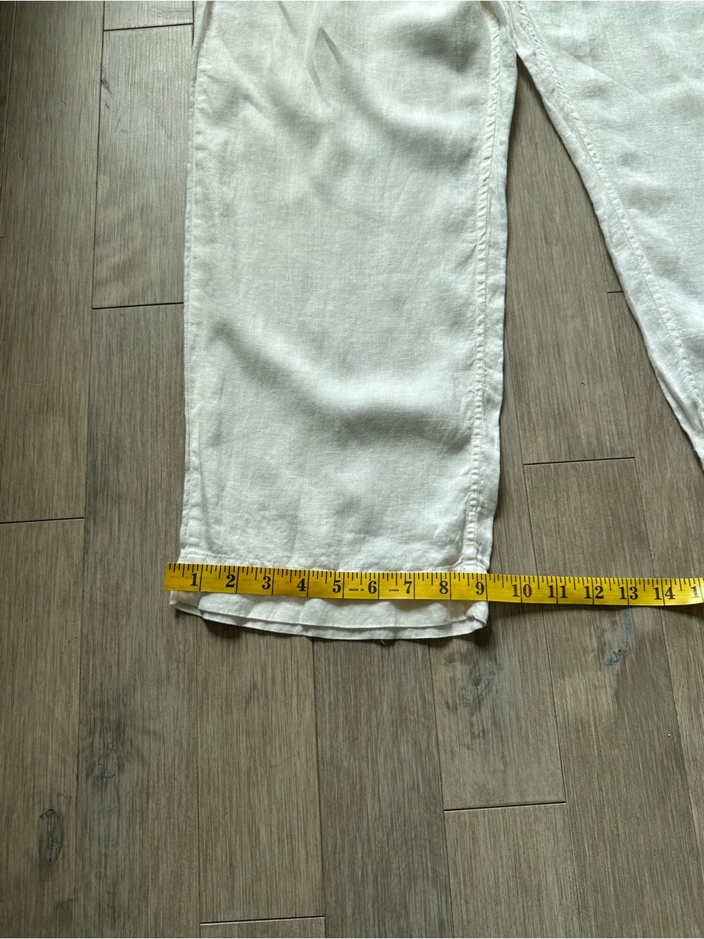 Maharajas The Taj Mahal Hotel Mumbai White Straight-Leg Pure Linen Pants 7 - Picture 8 of 8